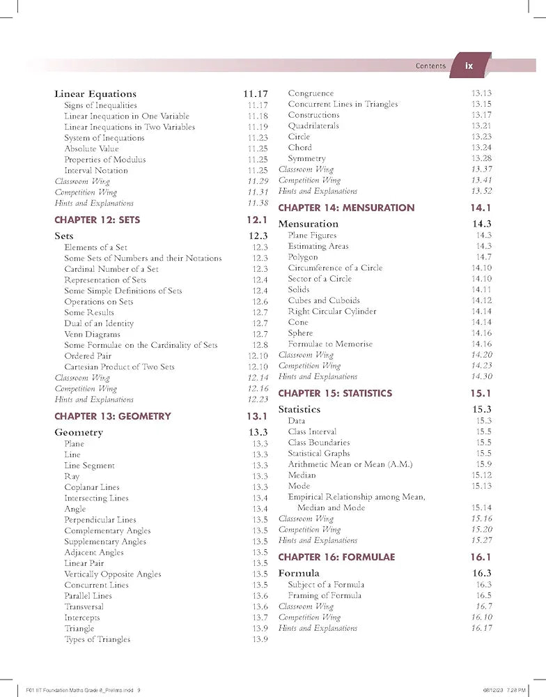 Pearson IIT Foundation'24 Mathematics Class 8, As Per CBSE, ICSE . For JEE | NEET | NSTE | Olympiad | Free access to elibrary, vidoes & Myinsights Self Preparation - 6th Edition By Pearson