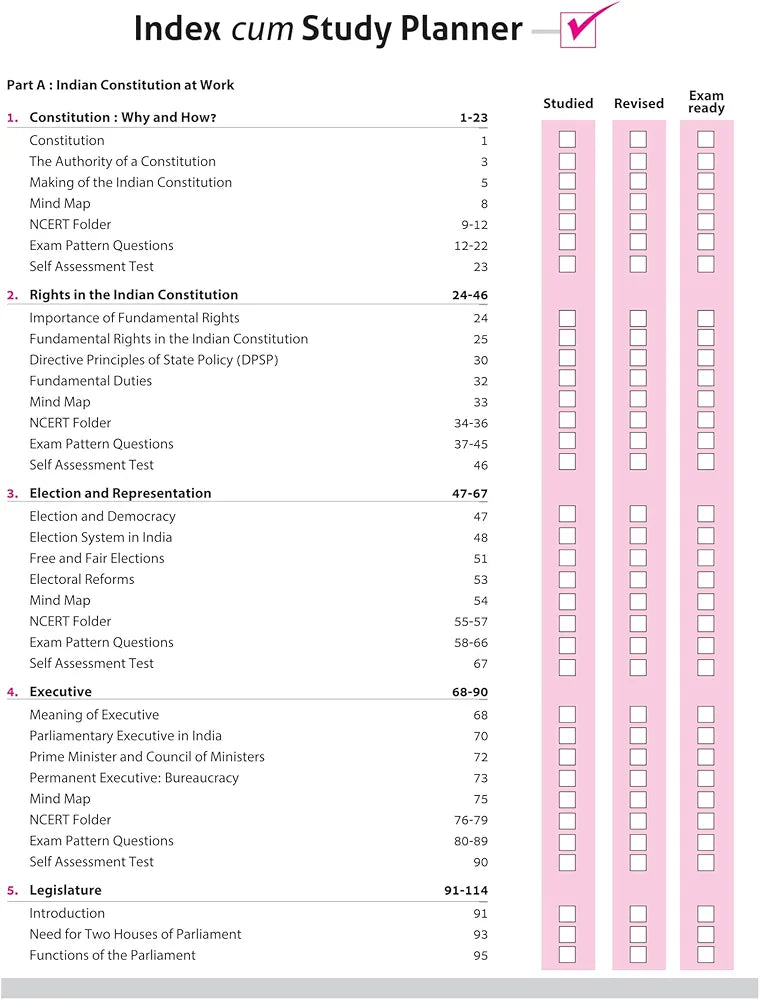 Arihant All in One Political Science Class 11 for CBSE Exams 2025-26 | Revised Edition as per latest syllabus | Simplified Theory, All Types of Exam Pattern Questions, CBQs, MCQs, A-R, Case Based, Sample Question Papers, Mind Maps, & Project Work