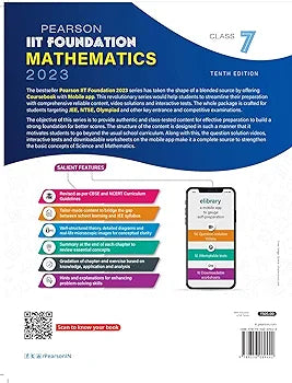 Pearson IIT Foundation Mathematics Class 7, for JEE, NTSE, Olympiad| Revised CBSE and NCERT'23|Free access to e-library for Self Preparation - Fifth Edition 2023