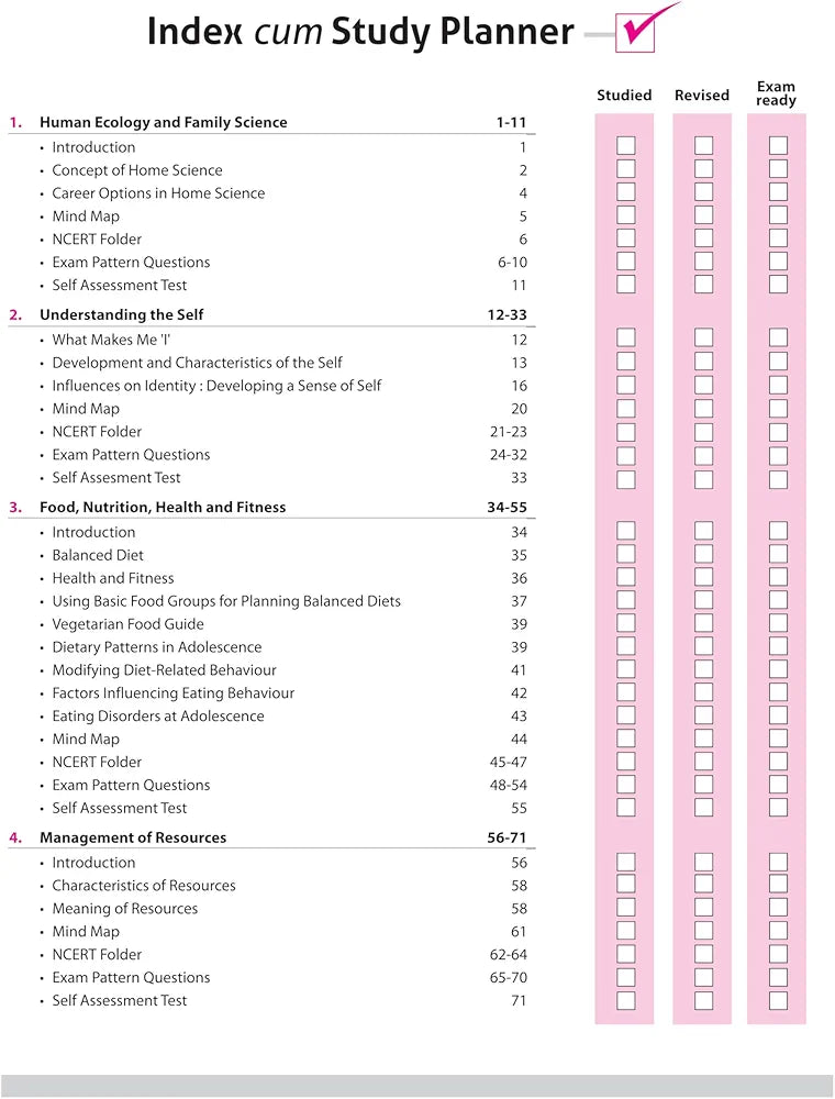 Arihant All in One Home Science Class 11 for CBSE Exams 2025-26 | Revised Edition as per latest syllabus | Simplified Theory, All Types of Exam Pattern Questions, CBQs, MCQs, A-R, Case Based, Sample Question Papers, Mind Maps, & Project Work