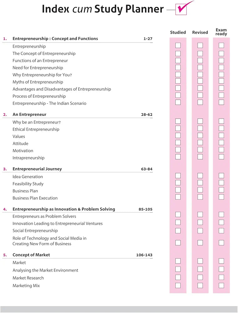 Arihant All in One Entrepreneurship Class 11 for CBSE Exams 2025-26 | Revised Edition as per latest syllabus | Simplified Theory, All Types of Exam Pattern Questions, CBQs, MCQs, A-R, Case Based, Sample Question Papers, Project Work