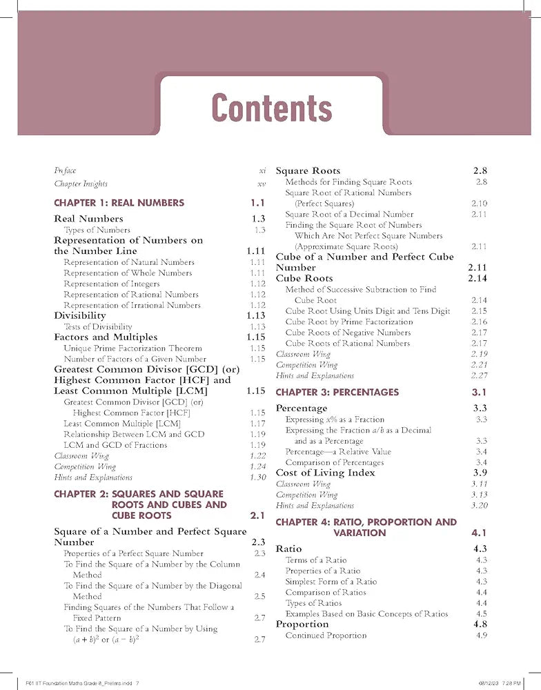 Pearson IIT Foundation'24 Mathematics Class 8, As Per CBSE, ICSE . For JEE | NEET | NSTE | Olympiad | Free access to elibrary, vidoes & Myinsights Self Preparation - 6th Edition By Pearson