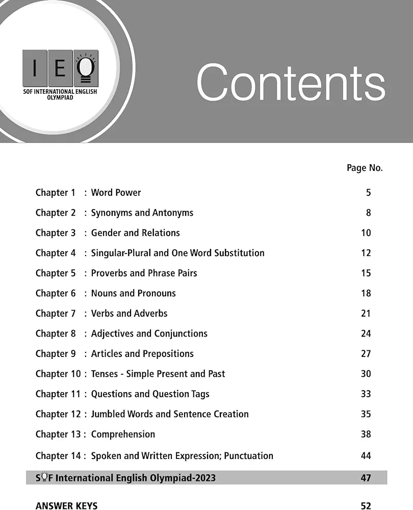 MTG International English Olympiad (IEO) Workbook for Class 3 - MCQs, Previous Years Solved Paper and Achievers Section - SOF Olympiad Preparation Books For 2024-2025 Exam