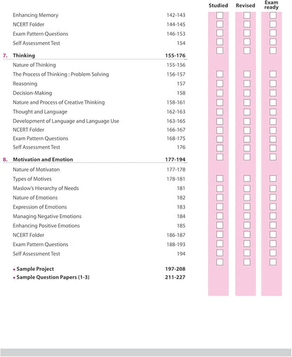 Arihant All in One Psychology Class 11 for CBSE Exams 2025-26 | Revised Edition as per latest syllabus | Simplified Theory, All Types of Exam Pattern Questions, CBQs, MCQs, A-R, Case Based, Sample Question Papers, & Project Work