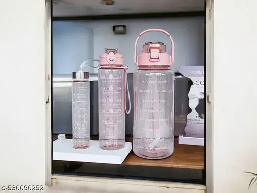 Water bottle 3 combo set pink colour