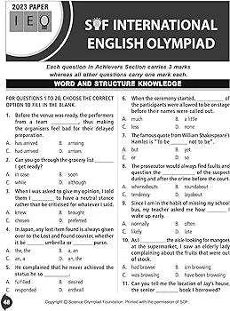 MTG International English Olympiad (IEO) Workbook for Class 7 - MCQs, Previous Years Solved Paper and Achievers Section - SOF Olympiad Preparation Books For 2024-2025 Exam