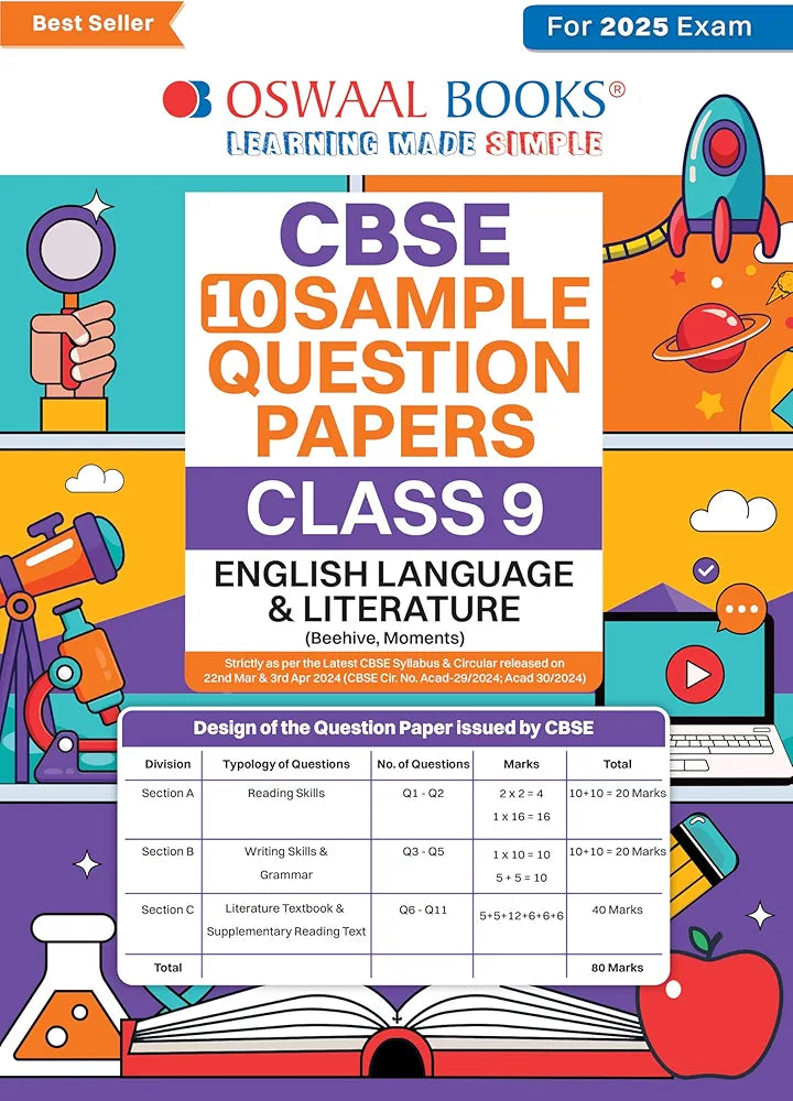 OSWAAL BOOKS CBSE 10 SAMPLE QUESTION PAPERS CLASS 9 ENGLISH LANGUAGE N LITERATURE