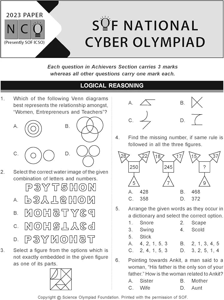 MTG International Computer Science Olympiad (ICSO) Workbook for Class 7 - Quick Recap, MCQs, Previous Years Solved Paper and Achievers Section - SOF ICSO Olympiad Preparation Books For 2024-2025 Exam