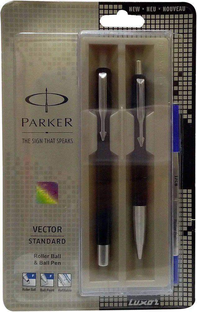 Parker Vector Standard Roller Ball Pen and Ball Pen - Pack of 2