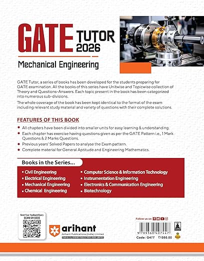 Arihant GATE TUTOR Study Guide for Mechanical Engineering Exam 2026 | Fully Revised Edition with Gate Solved Papers (2025-2023) and 5 Mock Tests by er dinesh nath goswami author