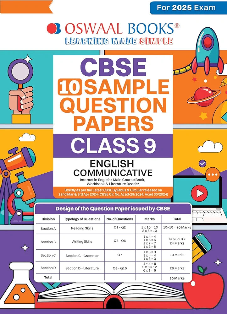 OSWAALBOOKS CBSE 10 SAMPLE QUESTION PAPERS CLASS 9 ENGLISH COMMUNICATIVE