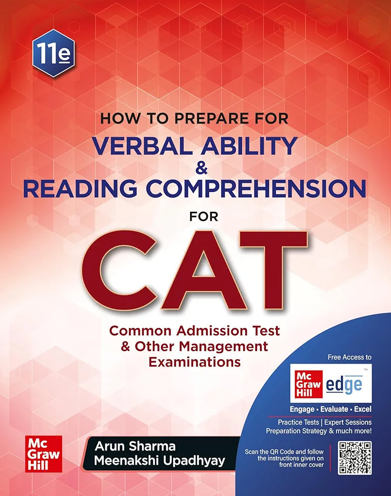 Verbal Ability & Reading Comprehension for CAT 2025 by Arun Sharma | 11th edition (latest) | VARC | CAT/ MBA entrance exam book with Solved Previous Years' Papers (2017-2023) PYQs | Brand new section - 'The CAT Experience' | by Arun Sharma