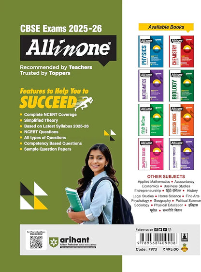 Arihant All in One Geography Class 11 for CBSE Exams 2025-26 | Revised Edition as per latest syllabus | Simplified Theory, All Types of Exam Pattern Questions, CBQs, MCQs, A-R, Case Based, Sample Question Papers, Mind Maps, Topic & Chapter Exercises