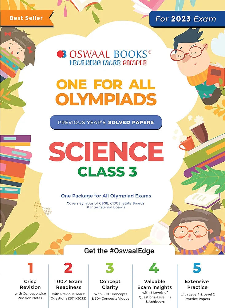 Oswaal One For All Olympiad Previous Years' Solved Papers, Class-3 Science Book (For 2023 Exam)