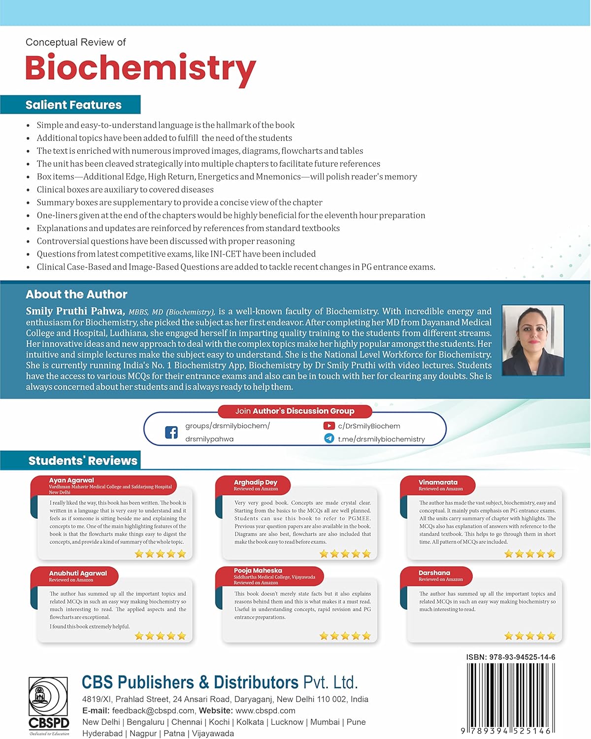 CONCEPTUAL REVIEW OF BIOCHEMISTRY 4th edition        Dr. Smily Pruthi Pahwa