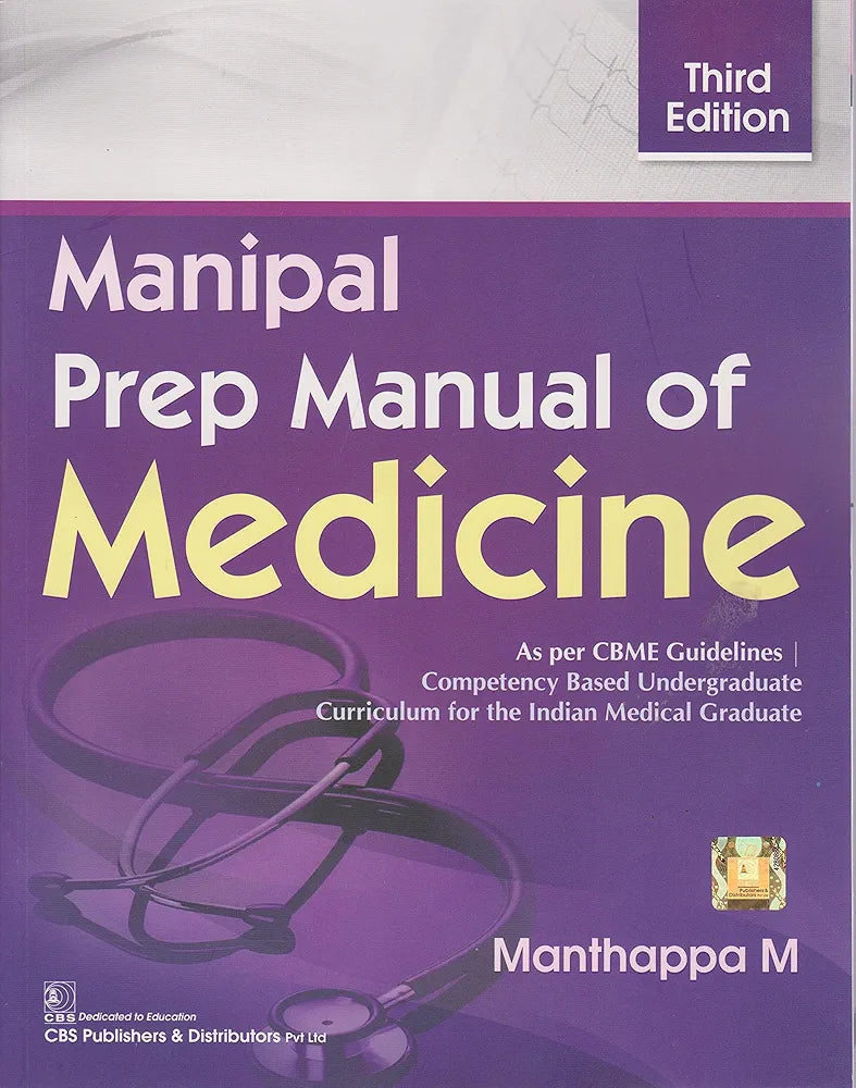 MANIPAL PREP MANUAL OF MEDICINE 3ED (PB 2021) [Paperback]  by MANTHAPPA M.