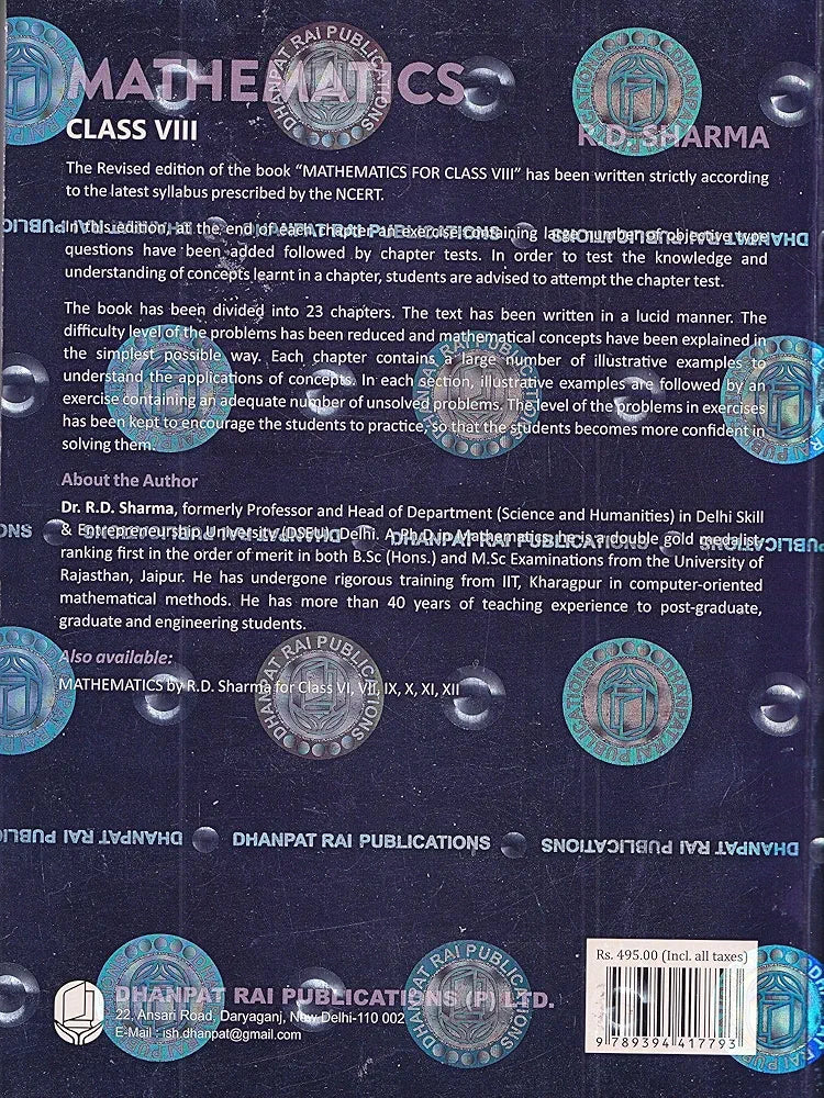 R D Sharma Mathematics Class 8 CBSE - by R.D. Sharma - 2025-26