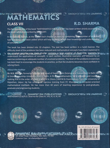 R D Sharma Mathematics Class 7 CBSE - by R.D. Sharma - 2025-26