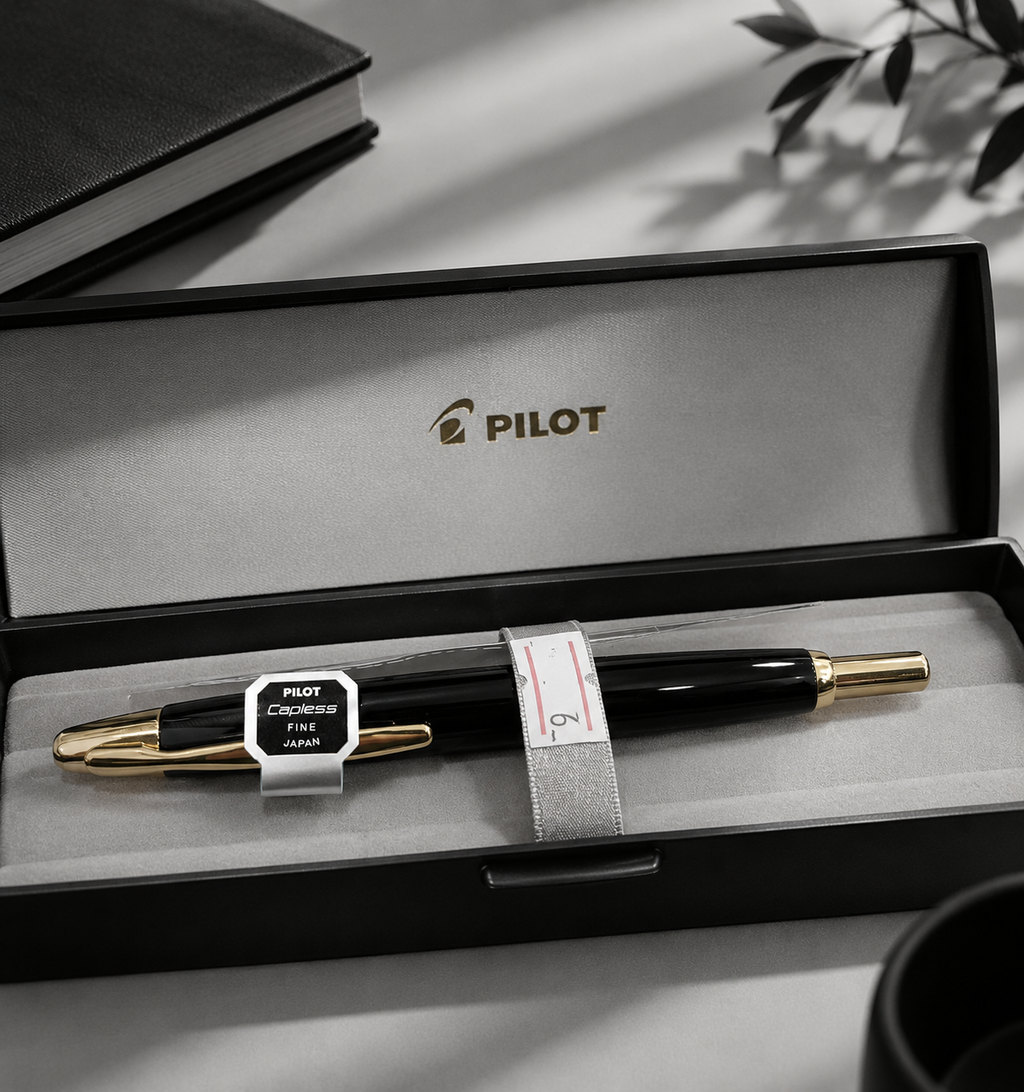 Pilot Premium Fountain Pen Capless Gold Accent Black
