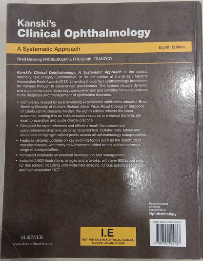 CLINICAL OPHTHALMOLOGY 8th EDITION [ELSEVIER]
