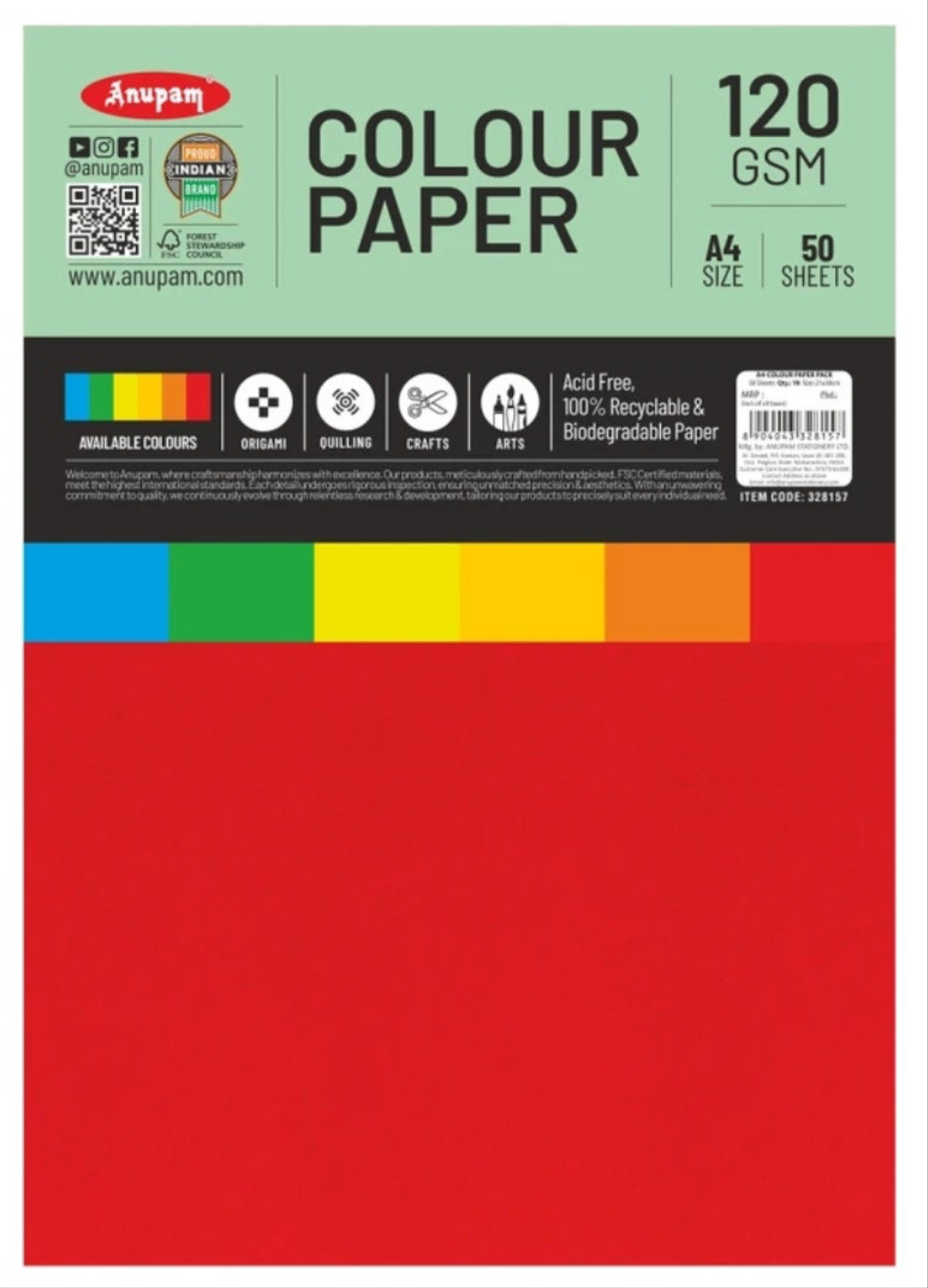 Anupam colour pepar 120gsm