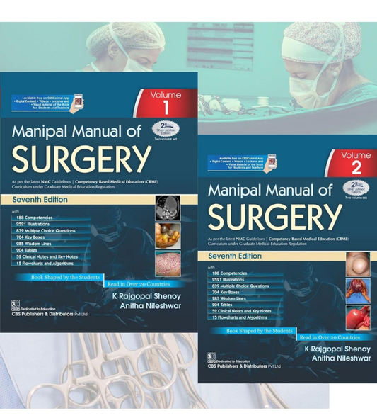 MANIPAL MANUAL OF SURGERY VOLUME 1 & 2 [SHENOY NILESHWAR]