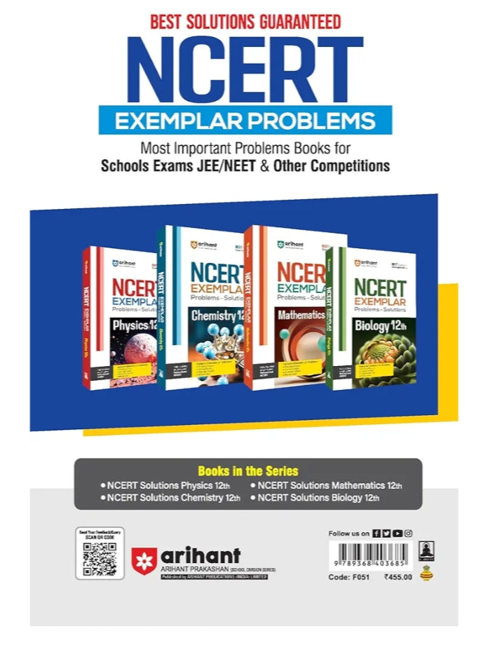 Arihant NCERT Solutions for Class 12th Mathematics with Chapterwise Study Notes | including Selected Questions of DIKSHA App | Fully updated as per latest NCERT Textbook