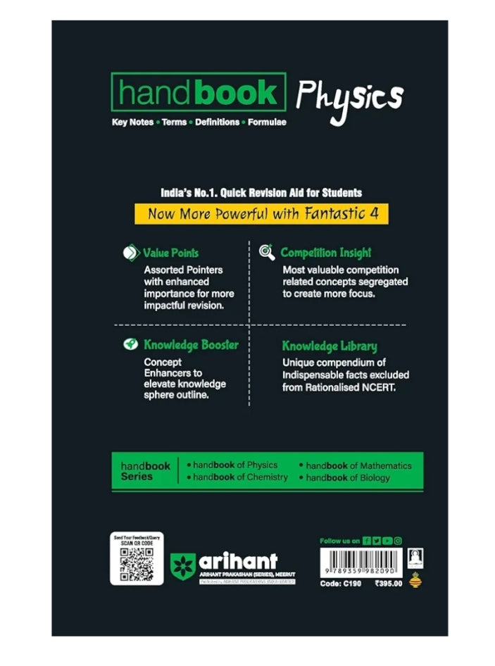 Arihant Handbook Physics for class 11th - 12th| Engineering, Medical & Other Competition | With Fantastic 4- Value Points | Competition Insight | Knowledge Boosters | Knowledge Library