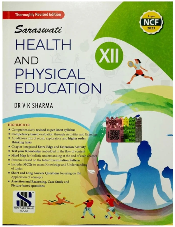 Health and Physical Education for Class XII by V.K.Sharma, CBSE/NCERT Textbook new edition 2025-2026 examination