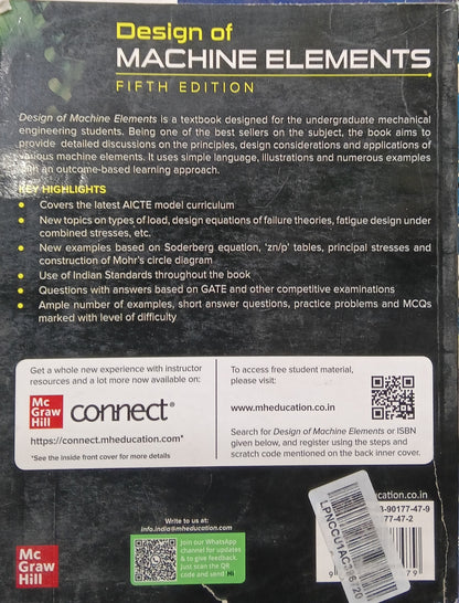 DESIGN OF MACHINE ELEMENTS  By V.B.Bhandari 5TH EDITION Paperback