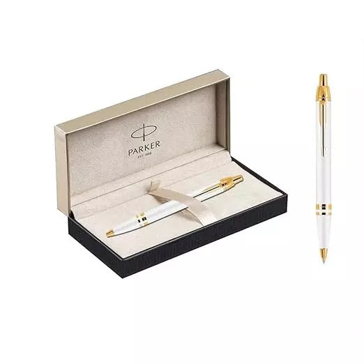 Parker ODYSSEY Gold Plated White GT Roller Ball Pen (White)