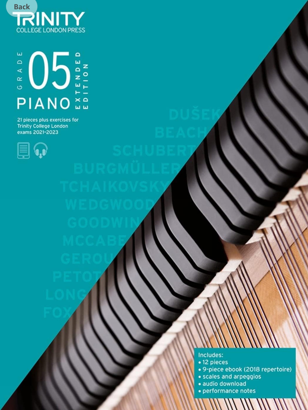 Trinity College London Piano Exam Pieces Plus Exercises 2021-2023: Grade 5 - Extended Edition