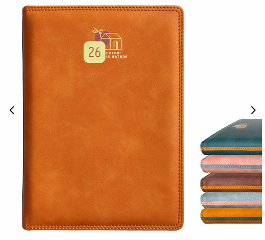 A5 Anupam Accent 2026 Diary with Dated 2026 Daily Planner 80 GSM Full Page Per Day with Monthly Calendar, New Year Diary 2026, 365 Days Suede Textured Pu Cover Daily Diary