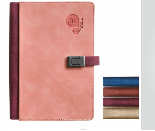 A5 Anupam Fly 2026 New Year Diary with Dates – A5 Daily Planner with Monthly Calendar, 400 Pages, Canvas Textured PU Cover, Magnetic Closure & Pen Holder
