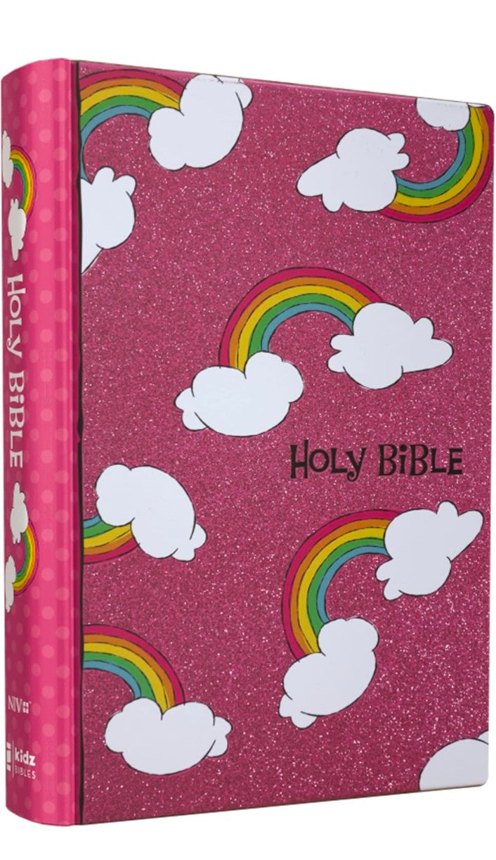 NIV, God's Rainbow Holy Bible, Hardcover, Comfort Print: 100 Devotions for Girls