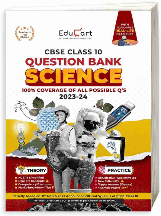 (OLD) Educart CBSE Class 10 SCIENCE Question Bank 2023-24 (NCERT based reference book 2024)