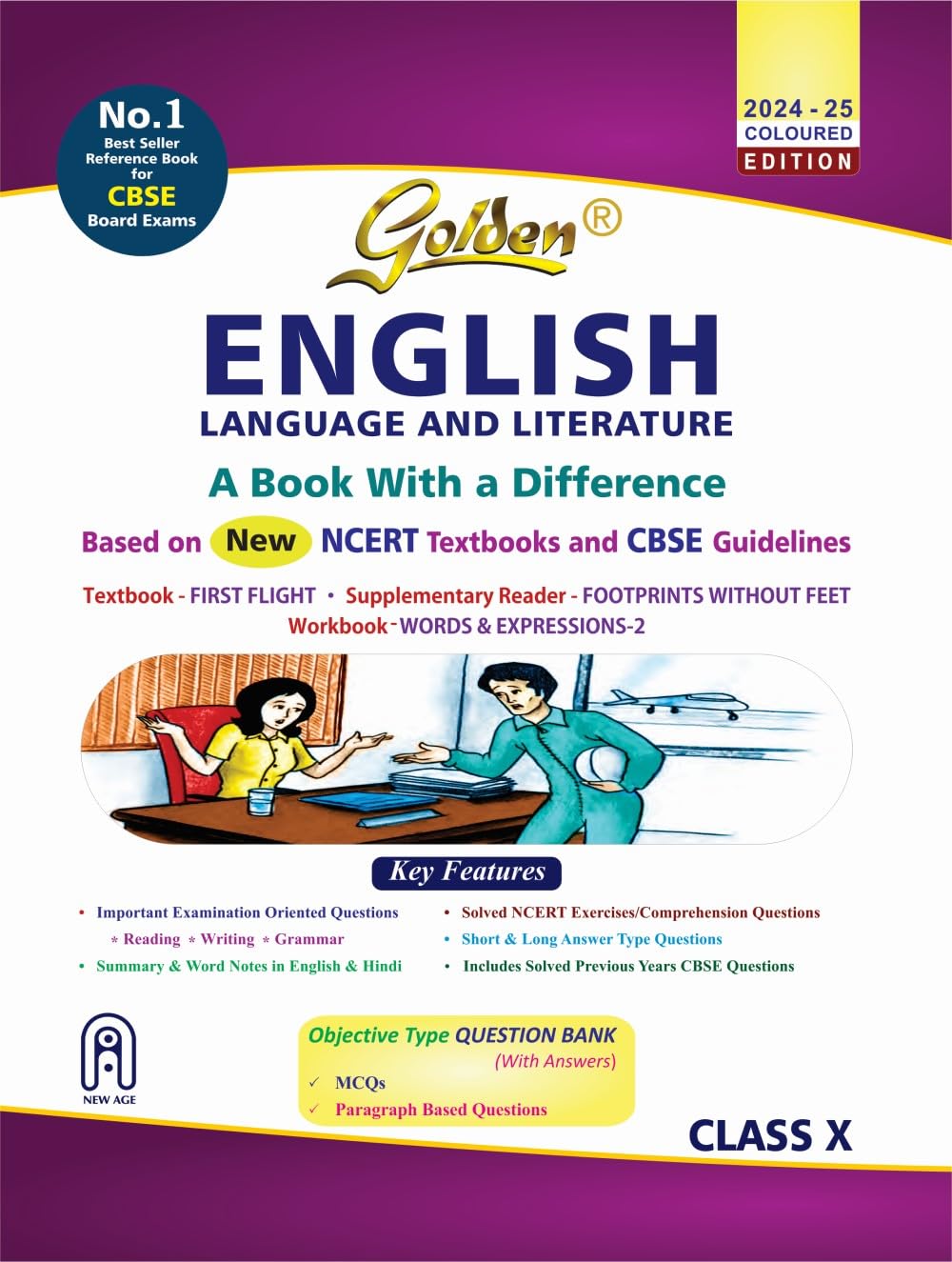 Golden English Language and Literature: Based on NEW NCERT First Flight and Footprints without feet for Class - 10