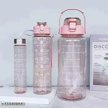 Water bottle 3 combo set pink colour