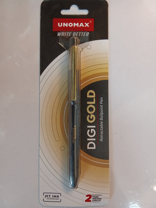 Unomax write better digi gold retractable ballpoint pen