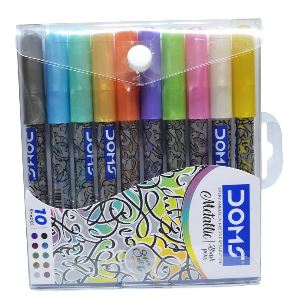 Doms

DOMS 10 Shades Metallic Brush Pens