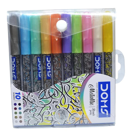 Doms

DOMS 10 Shades Metallic Brush Pens
