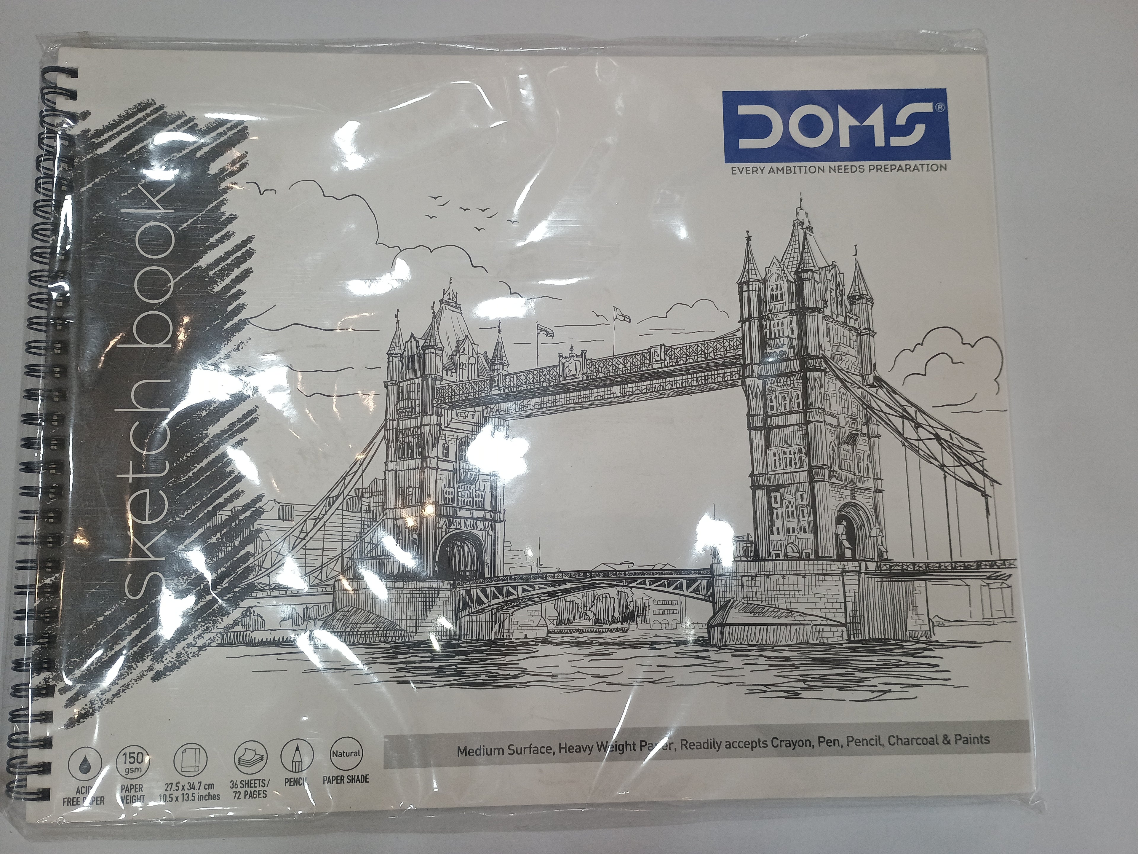 Doms sketch book 150 gsm size27.5×34.7cm