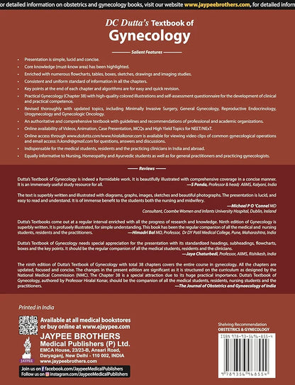 DC DUTTA'S TEXTBOOK OF GYNECOLOGY HIRALAL KONAR 9th edition Revised Repirnt