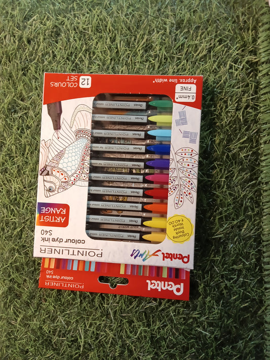 Pentel arts pointliner colour dye ink s40 (12 colour set)