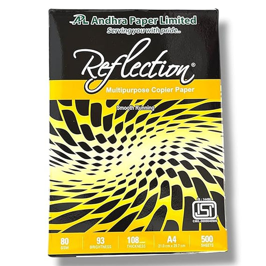 Raflection 80 GSM Copier Paper Multipurpose, A4 Size, 80 GSM, 500 Sheets, 93 Brightness