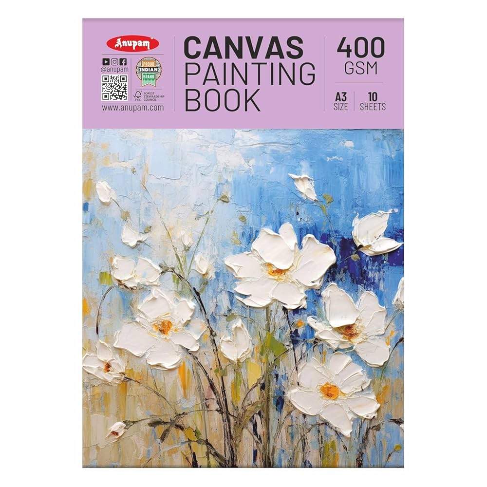 Anupam Canvas painting BOOK  400GSM A3Size  10sheets