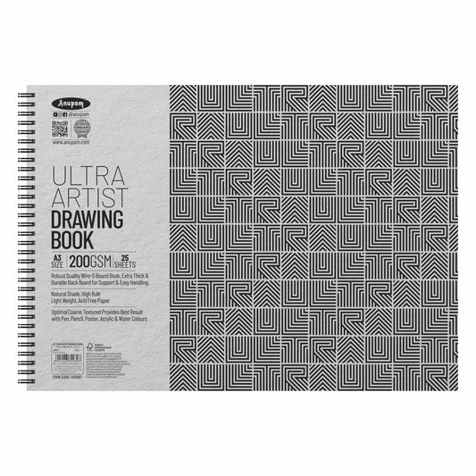 Anupam Ultra Artist Drawing Book A3 size 200gsm 25 sheets