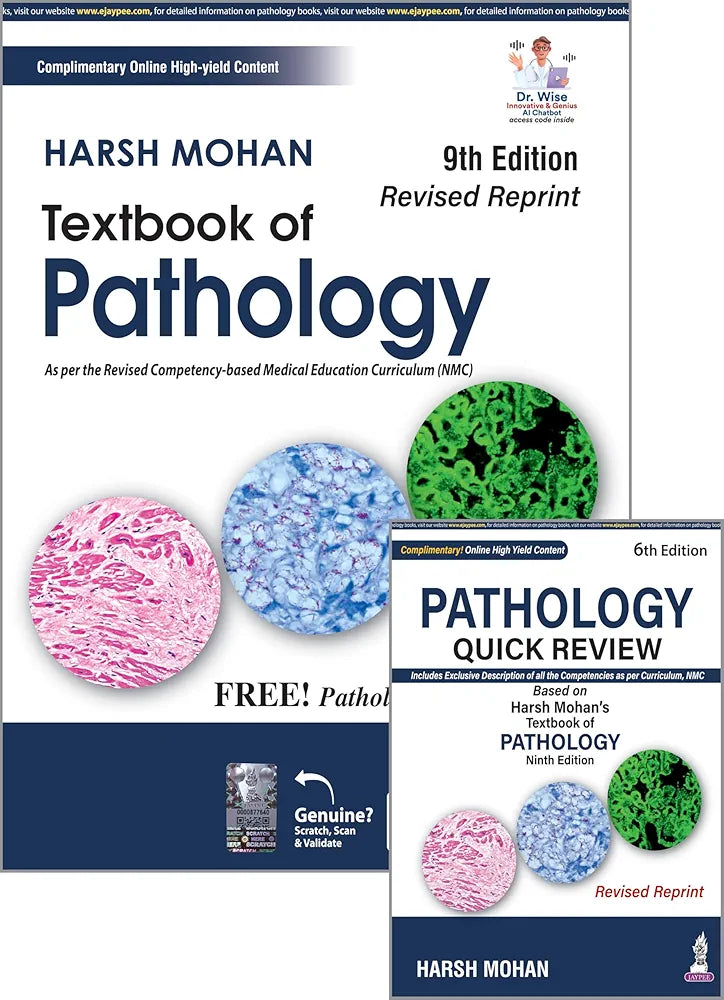 TEXTBOOK OF PATHOLOGY (FREE PATHOLOGY QUICK REVIEW) By Harsh Mohan 
9th Edition Revised Reprint