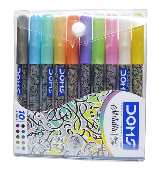 Doms

DOMS 10 Shades Metallic Brush Pens