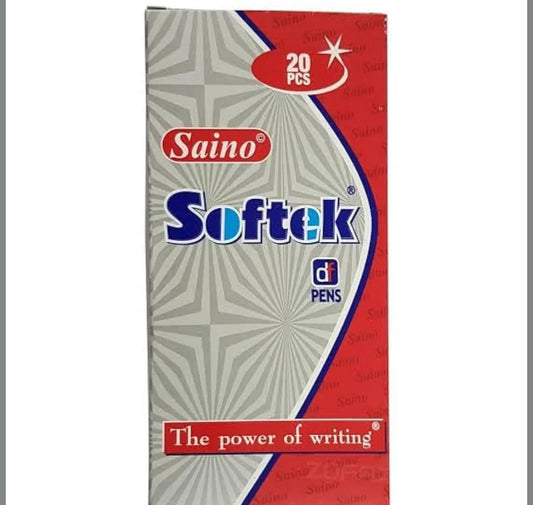 Saino softek use and throw ball point pen (blue)peck of 1 in 20 pen